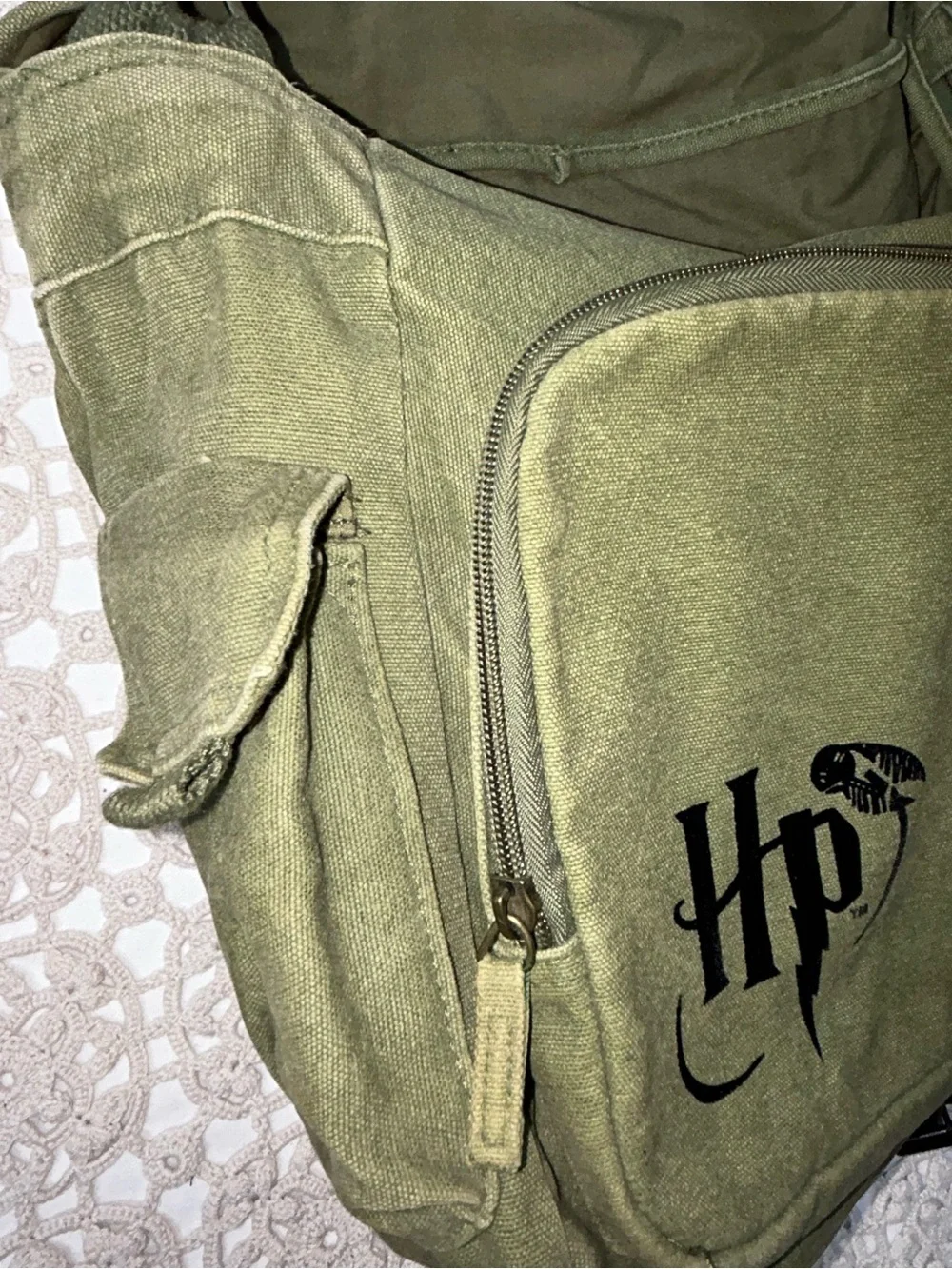 Harry Potter Durmstrang Messenger Bag – Olive Green Canvas Crossbody
